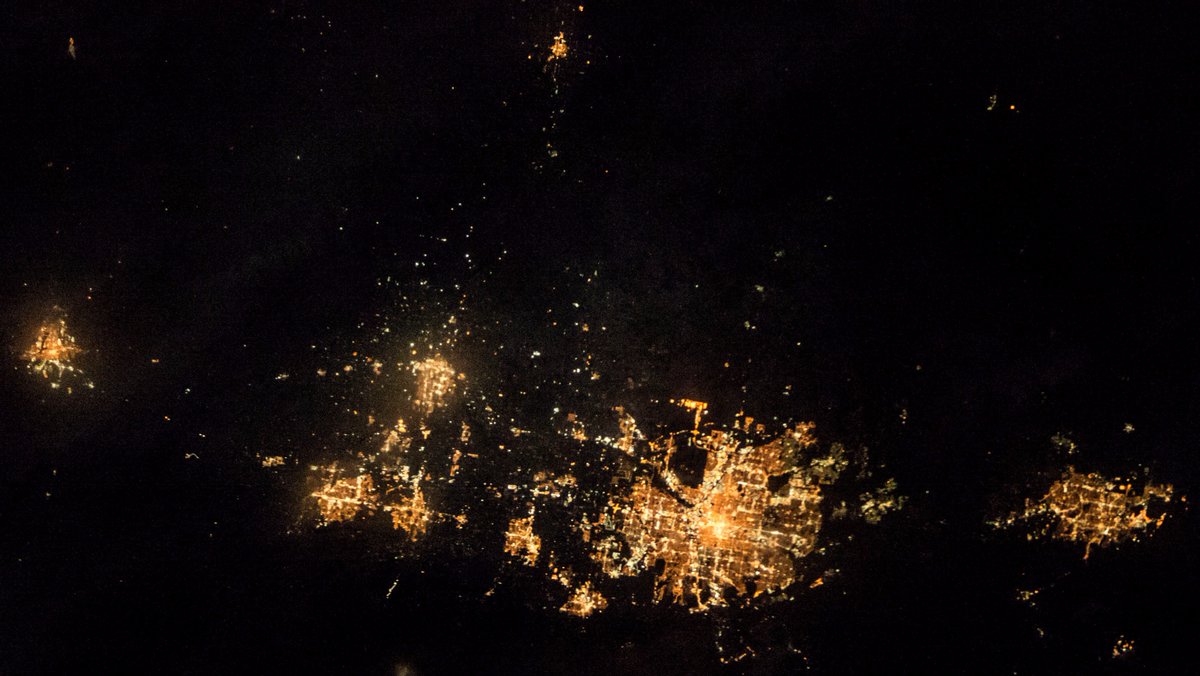 Good morning USA!  Cheyenne Wyoming and north central Colorado - Fort Collins, Greeley, Boulder, Denver, Colorado Springs.  #CitiesFromSpace