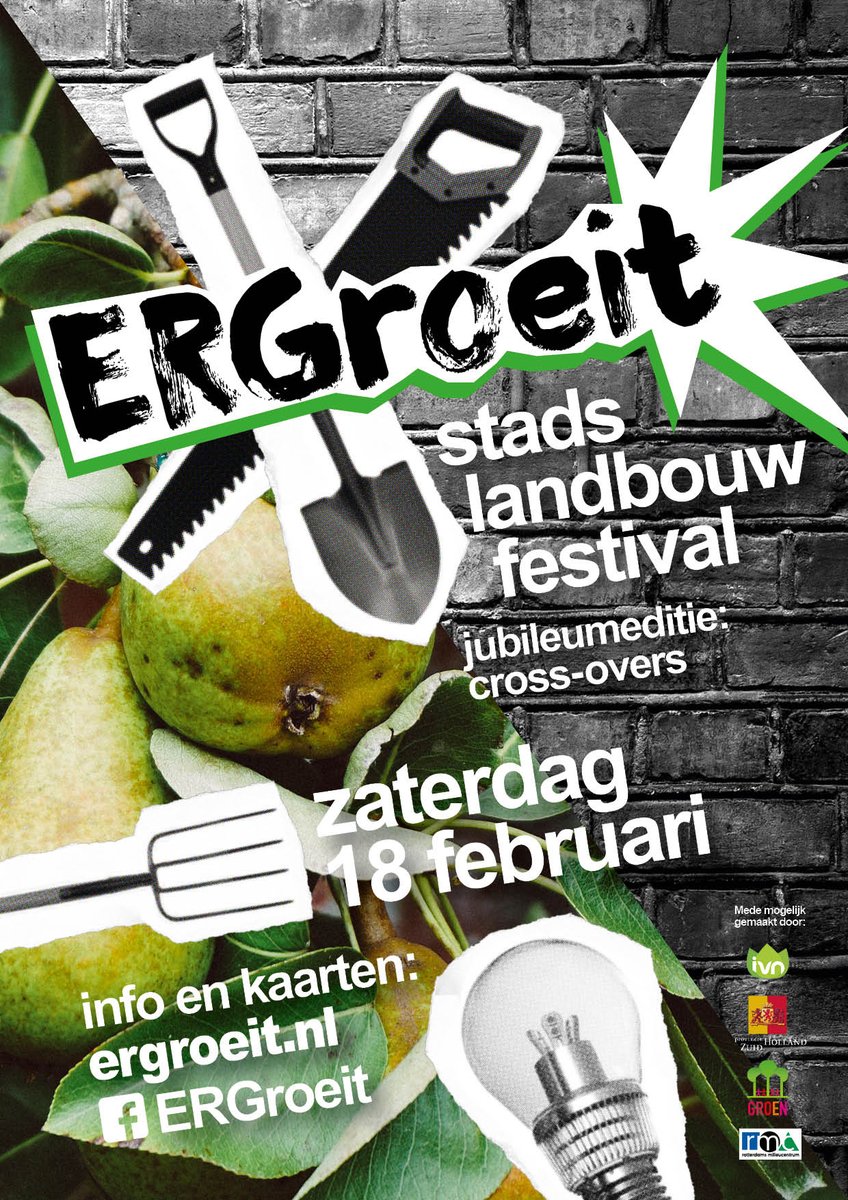 Stadslandbouwfestival ERGroeit komt er weer aan! 18 feb, voor de doorgewinterde agrariër of startende balkontuinier. ergroeit.nl