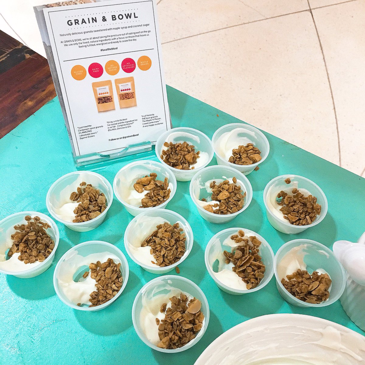 We'll be sampling <a href="/Fortnums/">Fortnum & Mason</a> tomorrow 4-7pm! Come and get your granola on. #meetthemaker #grainandbowl #beatthebloat