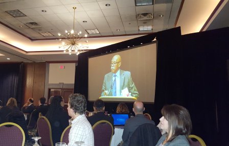 GreaterCLE's tweet photo. Keynote speaker #CLEIntern17 @CSU_State Exec in Residence Dr. Julian Earls: science will never replace the caring essence of human beings https://t.co/Ai6hOMZmU1