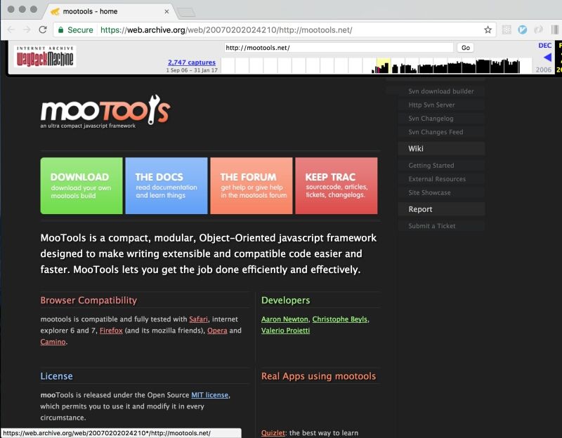 fabiorocha's tweet image. Awesome read on how #MooTools was built. bit.ly/2lu8SxF