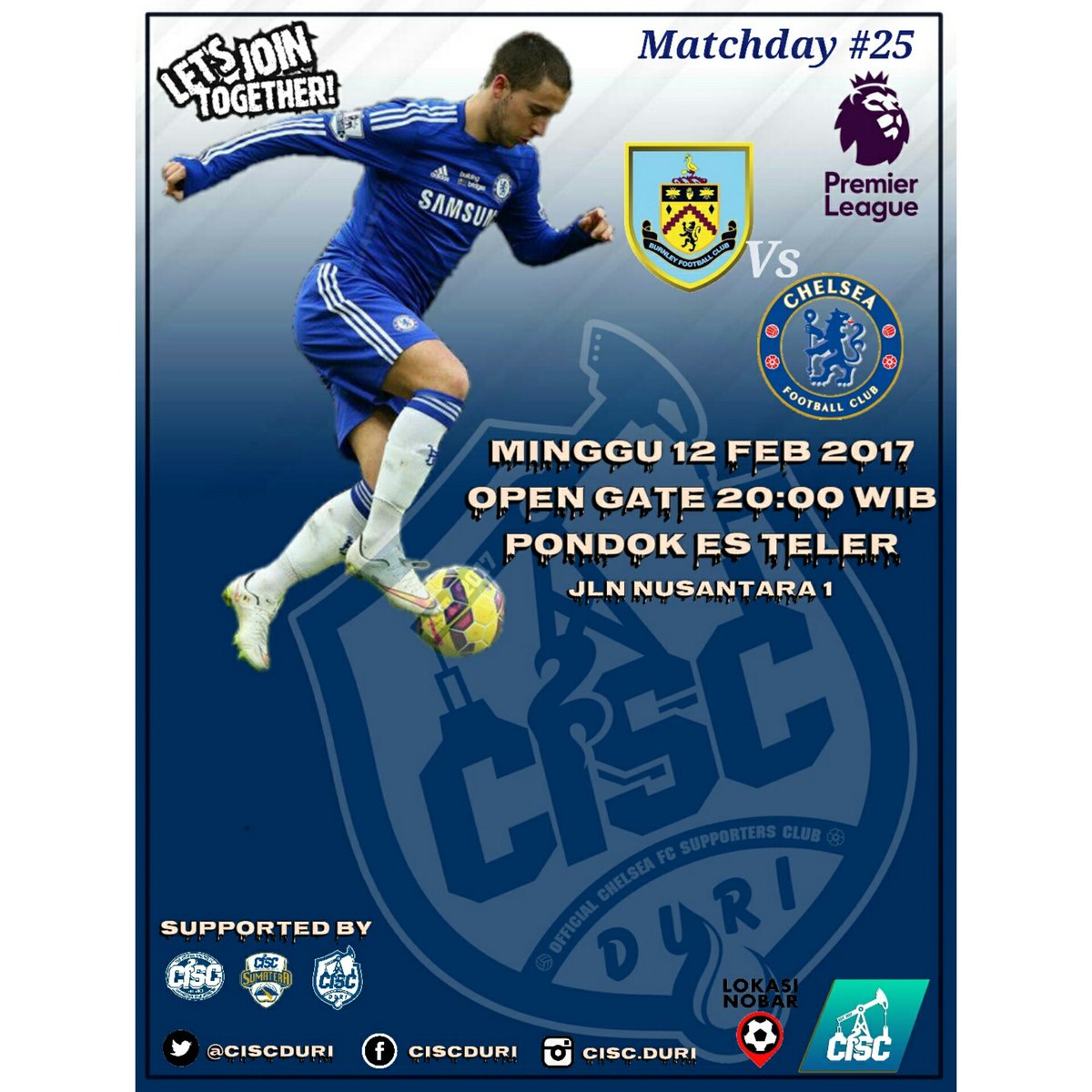 CISCduri's tweet image. CISCduri Present,!!!
Nonton bareng CISCduri
⚽: Burnlay Vs Chelsea
🏢: pondok es teler 
📆: Minggu 12/02/17
⏰: 20.00 WIB
💰: HTM order ☕
