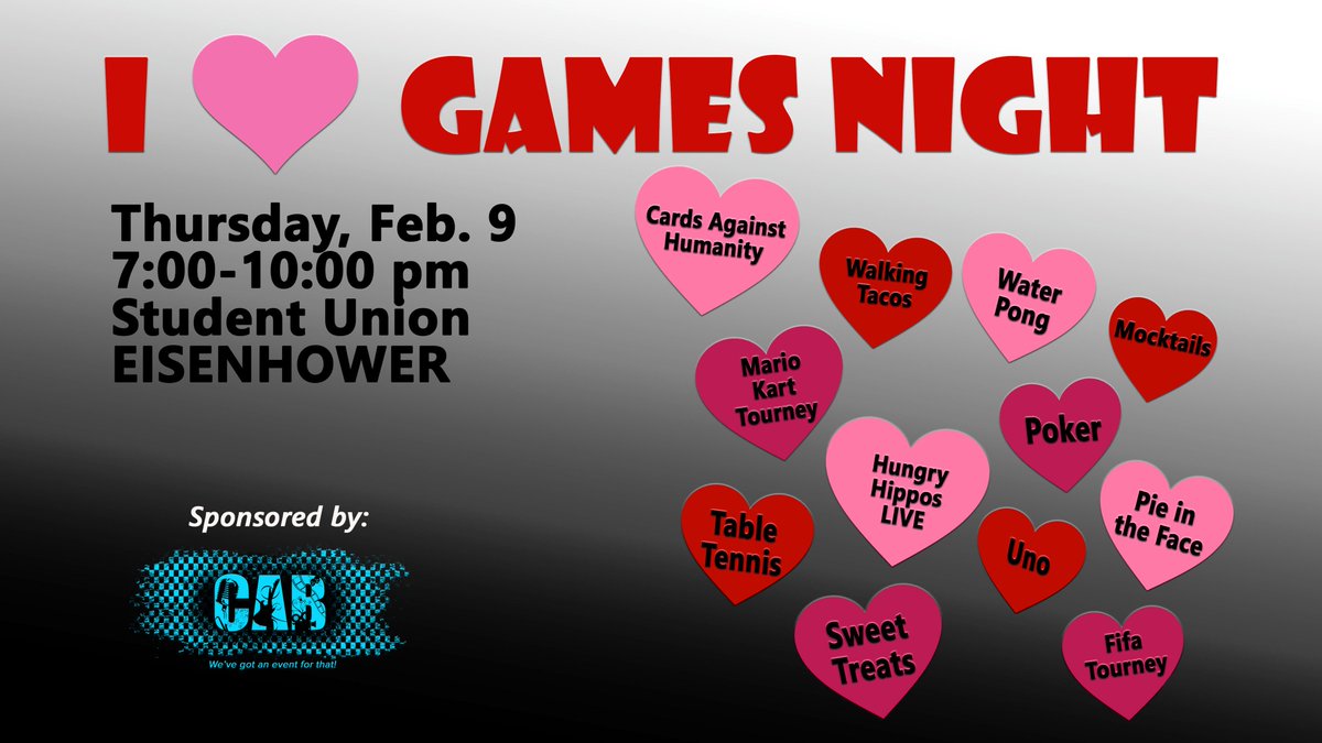 MansfieldEngage's tweet photo. Check out I <3 Games Night TONIGHT at 7:30pm in the Student Union! https://t.co/QP3NlaMV3u