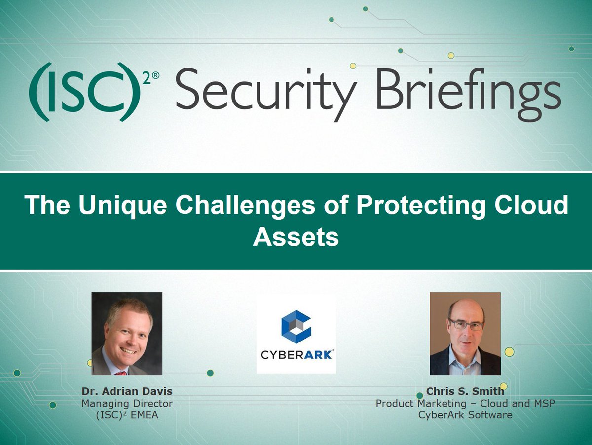 ISC2's tweet photo. We look forward to having @CyberArk Software's Chris S. Smith with us! Save the date: Tomorrow, 12:00 pm GMT https://t.co/RxjPCzvXQg https://t.co/i9vFprdzXj