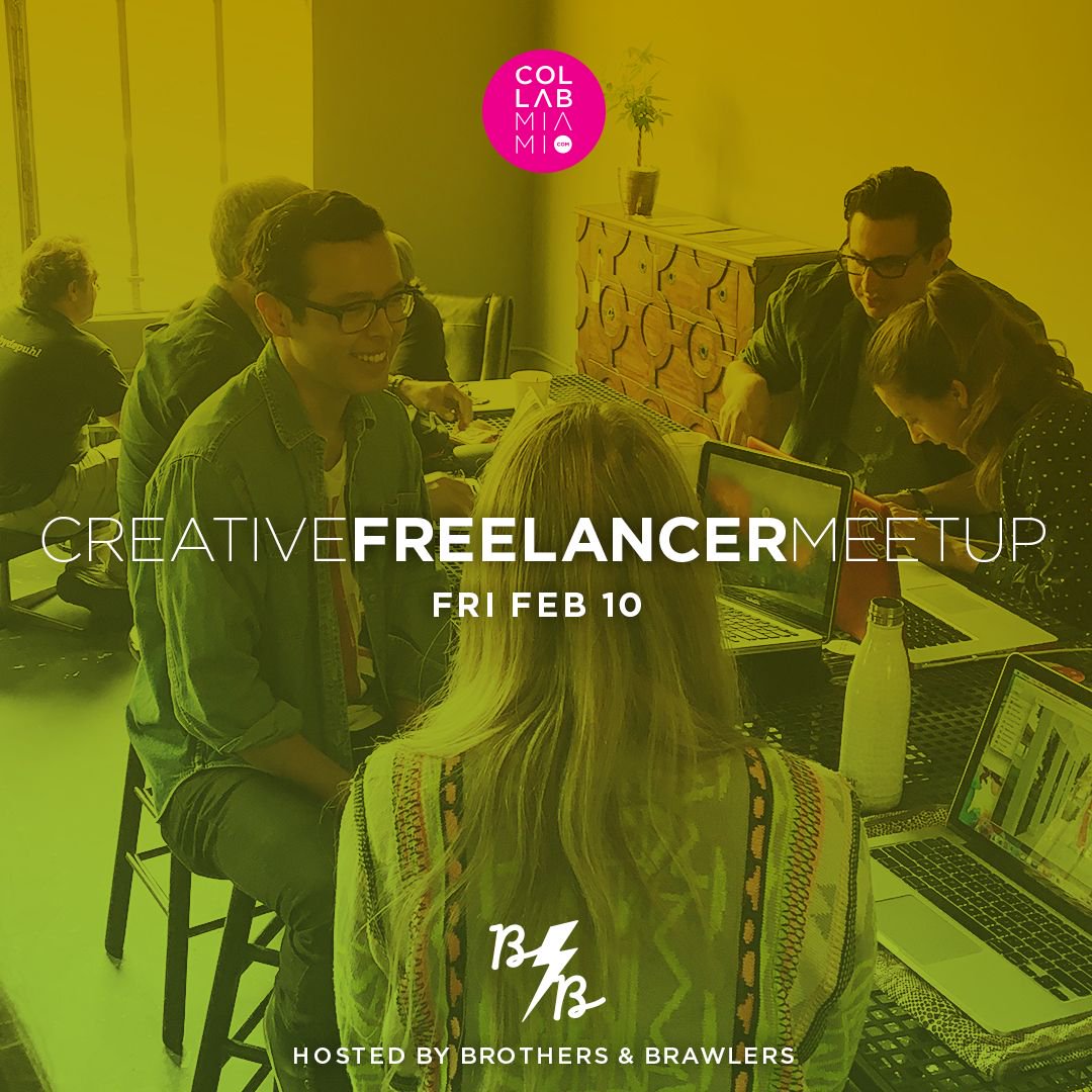 CollabMiami's tweet photo. Freelancers, CollabMiami meetup is reaching space capacity. Don't miss the conversation. RSVP soon at https://t.co/brnztwfi1K https://t.co/4SnDRjqG1J