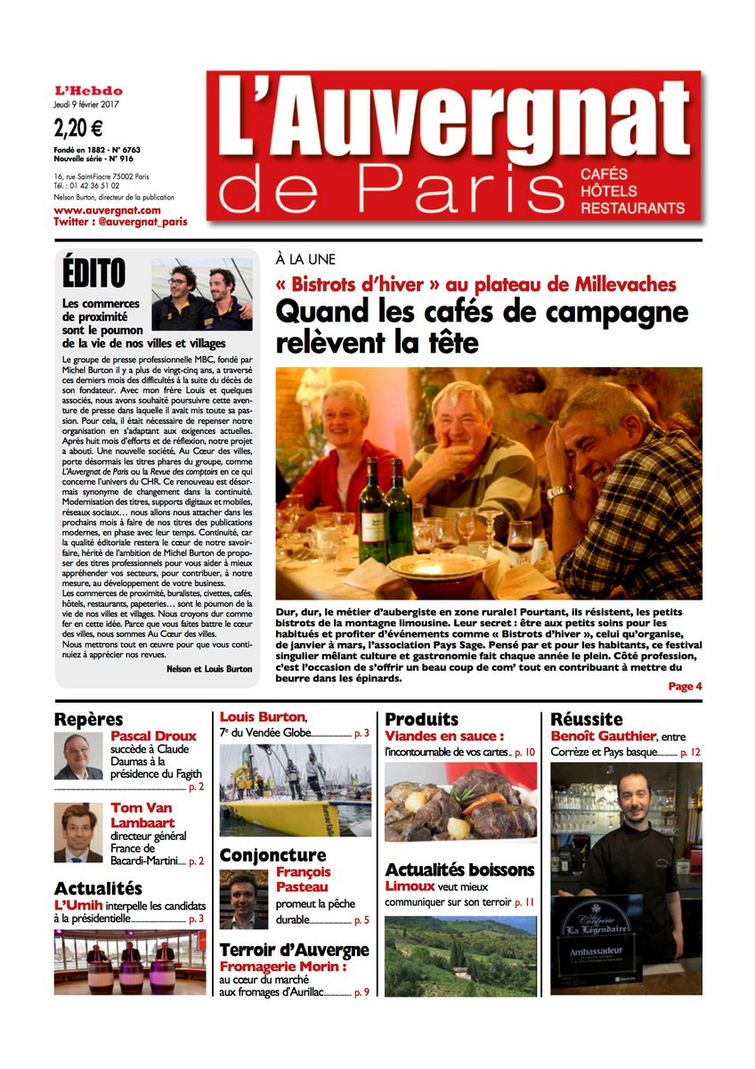 auvergnat_paris's tweet photo. L'Auvergnat de Paris : propriété de Au Cœur Des Villes. Heureux &amp; fiers de partager cette Une avec vous. A relayer sans modération ! https://t.co/7j12U6TEeq