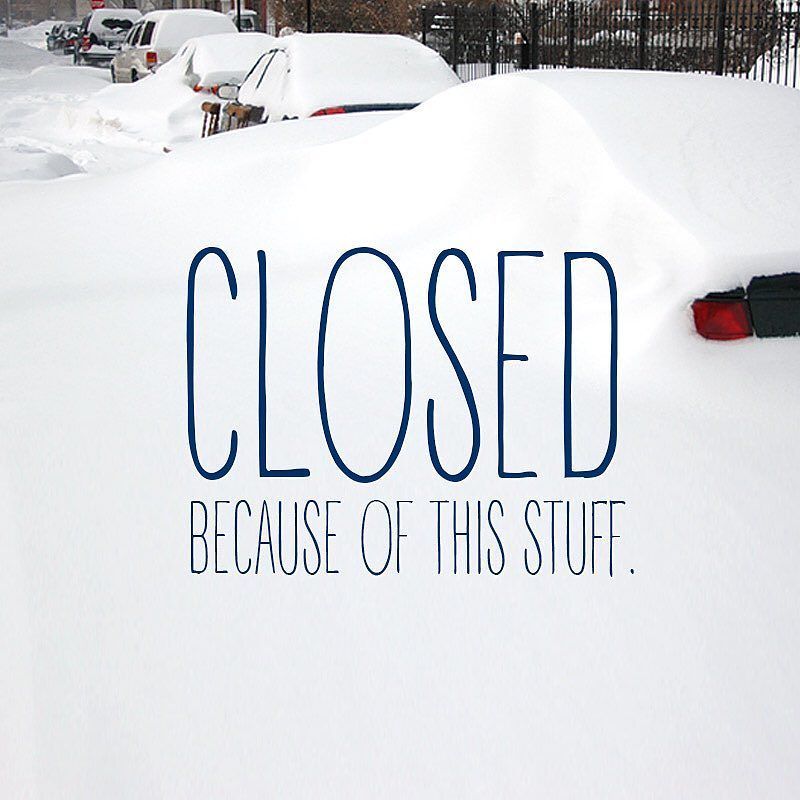 We're closed today, if you have to go out please be safe! ❄️☃️#plumbeverly #twitterpic #snowday