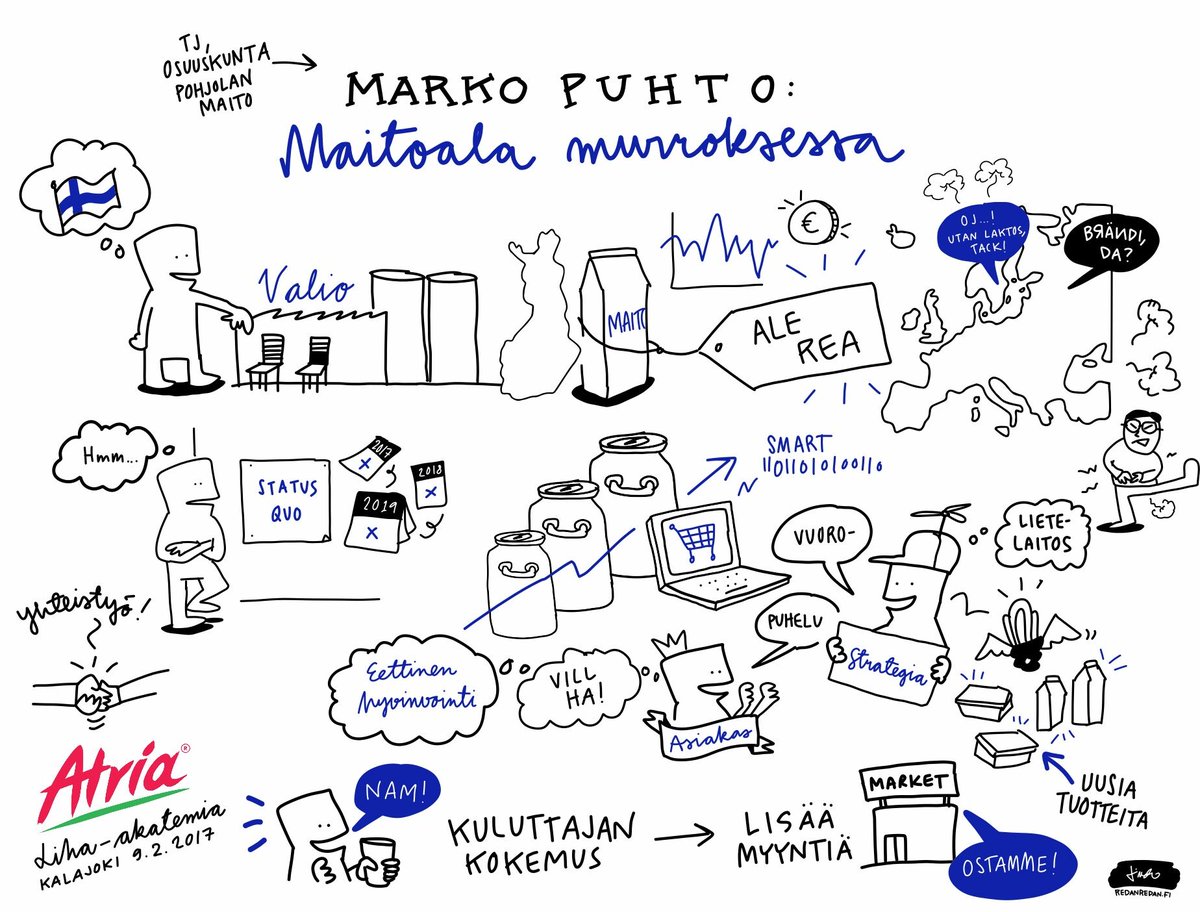 Atria_Oyj's tweet photo. Suomalainen maito ja liha kulkevat käsi kädessä. Maitoalallakin muutoksen tuulet puhaltavat, kertoi Marko Puhto @valiofi #lihaa17 https://t.co/2WSzVDjw8c