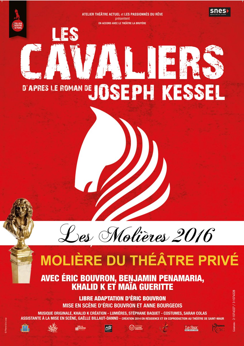 Espace2015's tweet photo. LES CAVALIERS
MOLIÈRE 2016 DU THÉÂTRE PRIVÉ
ESPACE 2015 - LARUNS
SAMEDI ​18 FÉVRIER 201​7 - 20h30
Réservation​ sur https://t.co/zxEWwDg0c2 https://t.co/wYSwlGye1C