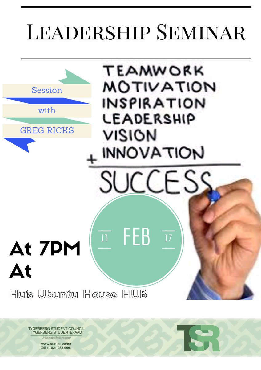 Here's our point of order for this evening!
Join us on Monday 13 Feb at 7pm in the HUB 📣
#LeadershipSeminar