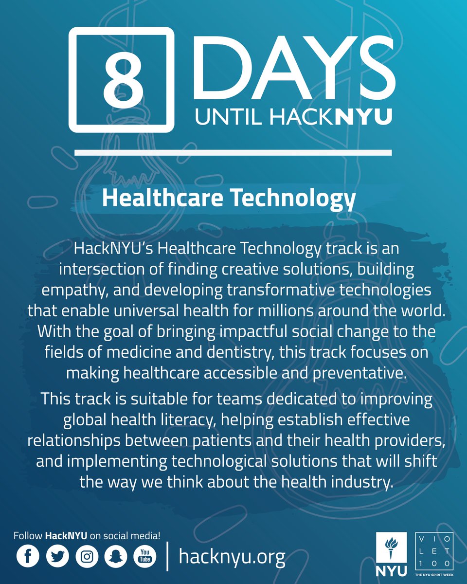 HackNYU's tweet photo. 8 DAYS LEFT! The snow day is #real today, but that won't stop these #hackfax from coming! Today we announce the last of our 4 tracks! 💡👩‍⚕️ https://t.co/RiHsNmsYWP