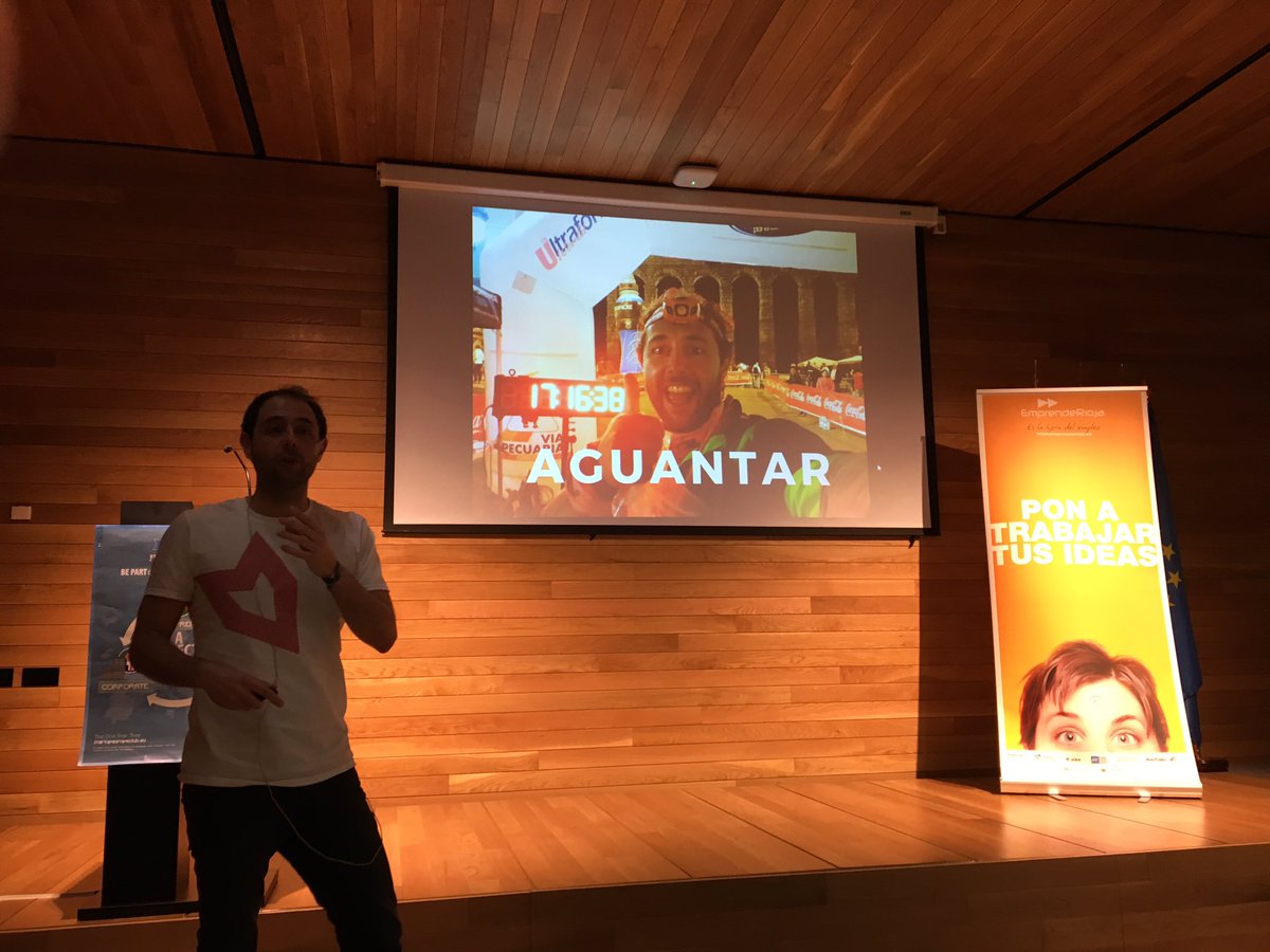 EmprendeRioja's tweet photo. #emprender es como el deporte, si sabes aguantar tendrás momentos buenos y malos, pero llegarás lejos @pepemuerevacio #FunRioja #SEW17 https://t.co/B3AR1Im3JD