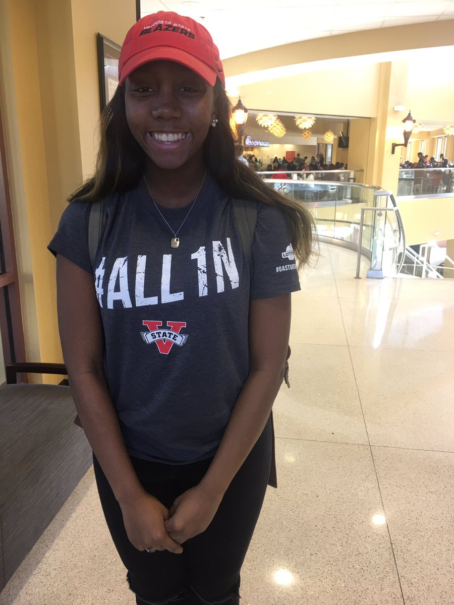 VStateFirePit's tweet photo. Great V-State swag spotted in the @valdostastate Student Union! #ALL1N @VStateWins @BlazerAthletics 🔥 https://t.co/wOaIwTbQ7P