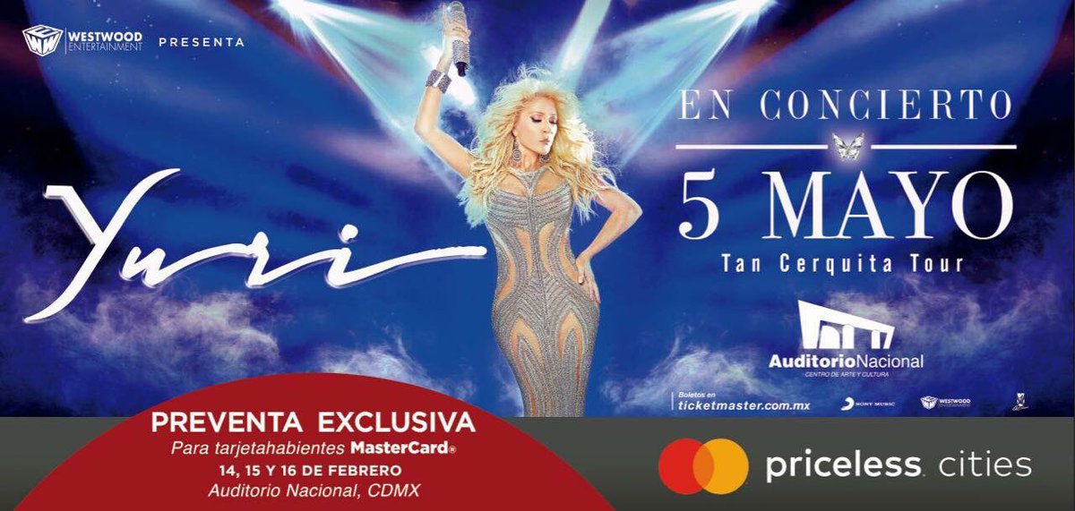 yurimexicofans's tweet photo. @OficialYuri Familia!... nos vemos este próximo 05 de Mayo en el @AuditorioMx recuerden que con la #PreventaMastercard 14,15&16 de Febrero https://t.co/GtGOxRqEOg
