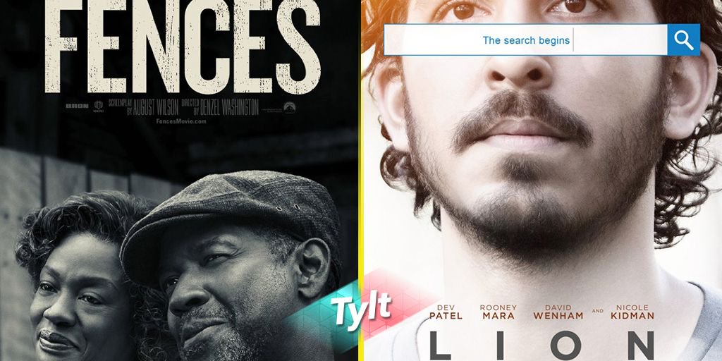 TheTylt's tweet photo. Which adapted story should win Best Picture: 'Fences' or 'Lion'? 🎥🏆 https://t.co/jUPVd410yF
Vote by sharing #TeamFences or #TeamLionMovie https://t.co/f0B6iSqJit