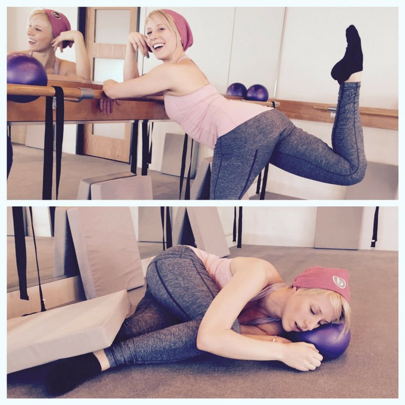 #tbt to that time Aubrey worked herself so hard in class she had to take a nap right afterwards! #barregangsta #exquisitelyfit #tuckyea