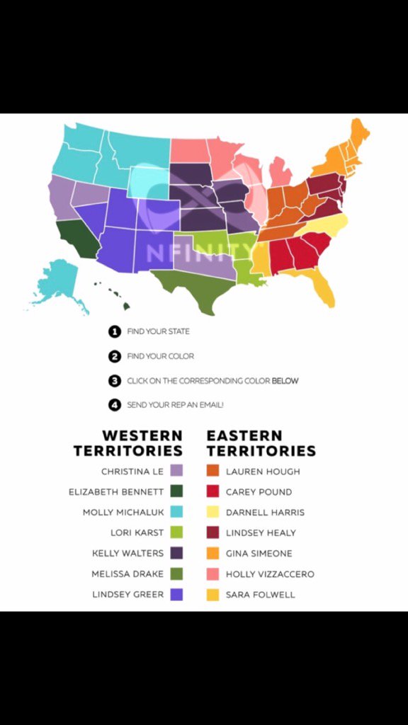 NfinityLindseyG's tweet photo. Ever wonder who your direct nfinity rep is? Find your state and match your color and boom!! https://t.co/AAJQ3NnGqN