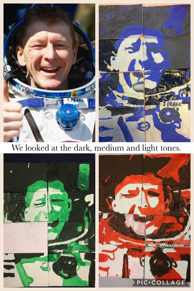 raynor_vicky's tweet photo. Class 13 @SMemorial have almost finished their paintings of @astro_timpeake ! Amazing collaboration, peer critique and support. https://t.co/E2g9u0vPH2