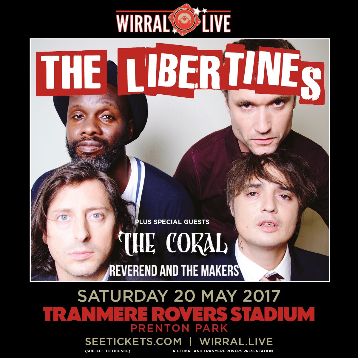 wirral_live's tweet photo. So who wants to win two tickets to Wirral.lives @libertines @thecoralband @Reverend_Makers  gig??? Retweet &amp; like this to be in with a shout https://t.co/w51FjVzL8v