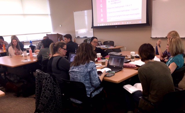 Literacy Leadership Cohort @ ISF today with Mandi and Alisa.