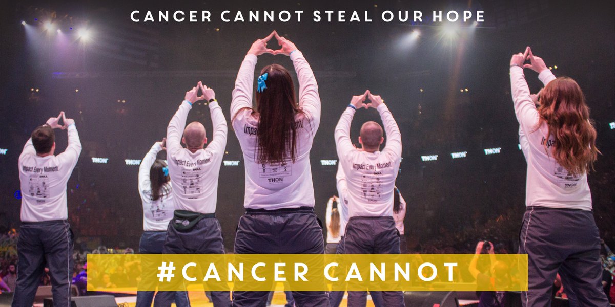 THON's tweet image. THON is dedicated to showing that #CancerCannot destroy hope!