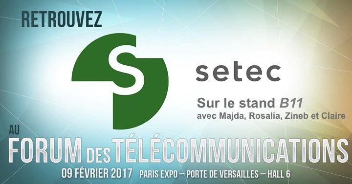 Setec_is's tweet image. N&apos;oubliez pas de passer sur notre stand B11 du @ForumTelecoms, il n&apos;est pas trop tard pour trouver un #Stage ou un #CDI !