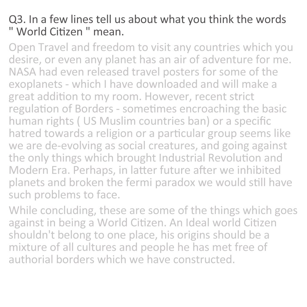 worlzen's tweet photo. What do the words "World Citizen" mean to you? The following is what one of the candidates had to say in his interview #worldcitizen https://t.co/b2NAPleBYp