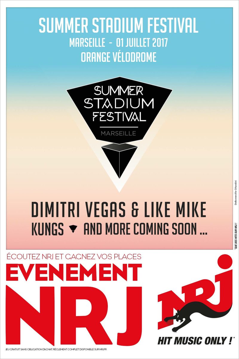 GaelSanquer's tweet photo. .@dimitrivegas &amp; @likemike rejoignent @KungsMusic dans le line up du #SummerStadiumFestival le 1er juillet à @orangevelodrome avec NRJ https://t.co/xZ0vuXnnU7