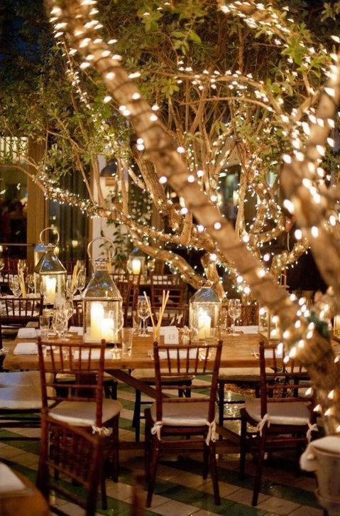 Who said tree lights are only for #seasonal decoration? Create the perfect ambiance for your back yard or patio parties! #Christmastreedecor