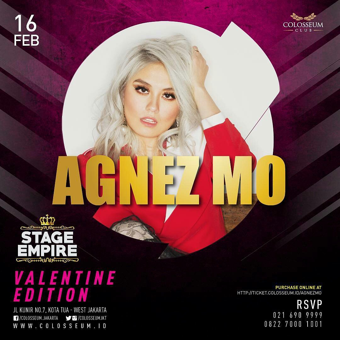 loketcom's tweet photo. TONIGHT! #StageEmpire presents @agnezmo "Valentine Edition" at @ColosseumJKT | ticket: https://t.co/biWGscEa4s https://t.co/YTclrxa9GD