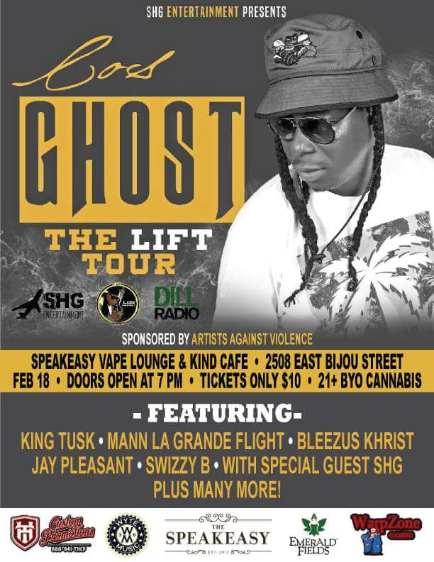 DesiBtho's tweet photo. Catch @TheRealSwizZyB Performing With #LosGhost February 18th at The World Famous Speak Easy Vape Lounge & Cannabis Club in Colorado Springs https://t.co/eHpyvblYUq