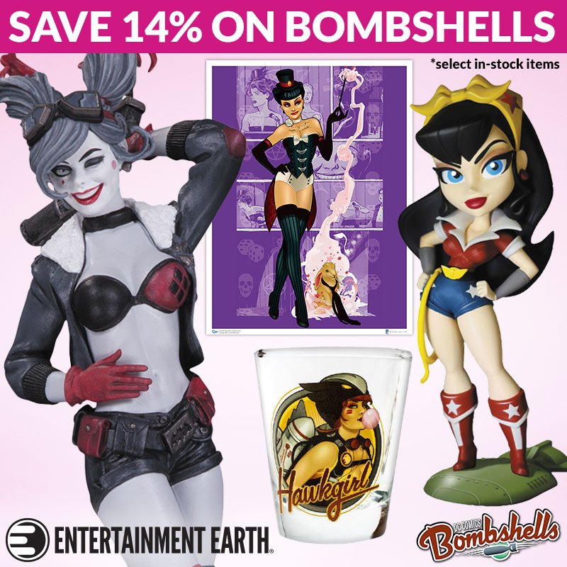 EntEarth's tweet image. Add a little retro glamour and serious girl power to your Valentine's! Save 14% on select in-stock #DCBombshell eearth.us/?l=1t68kc