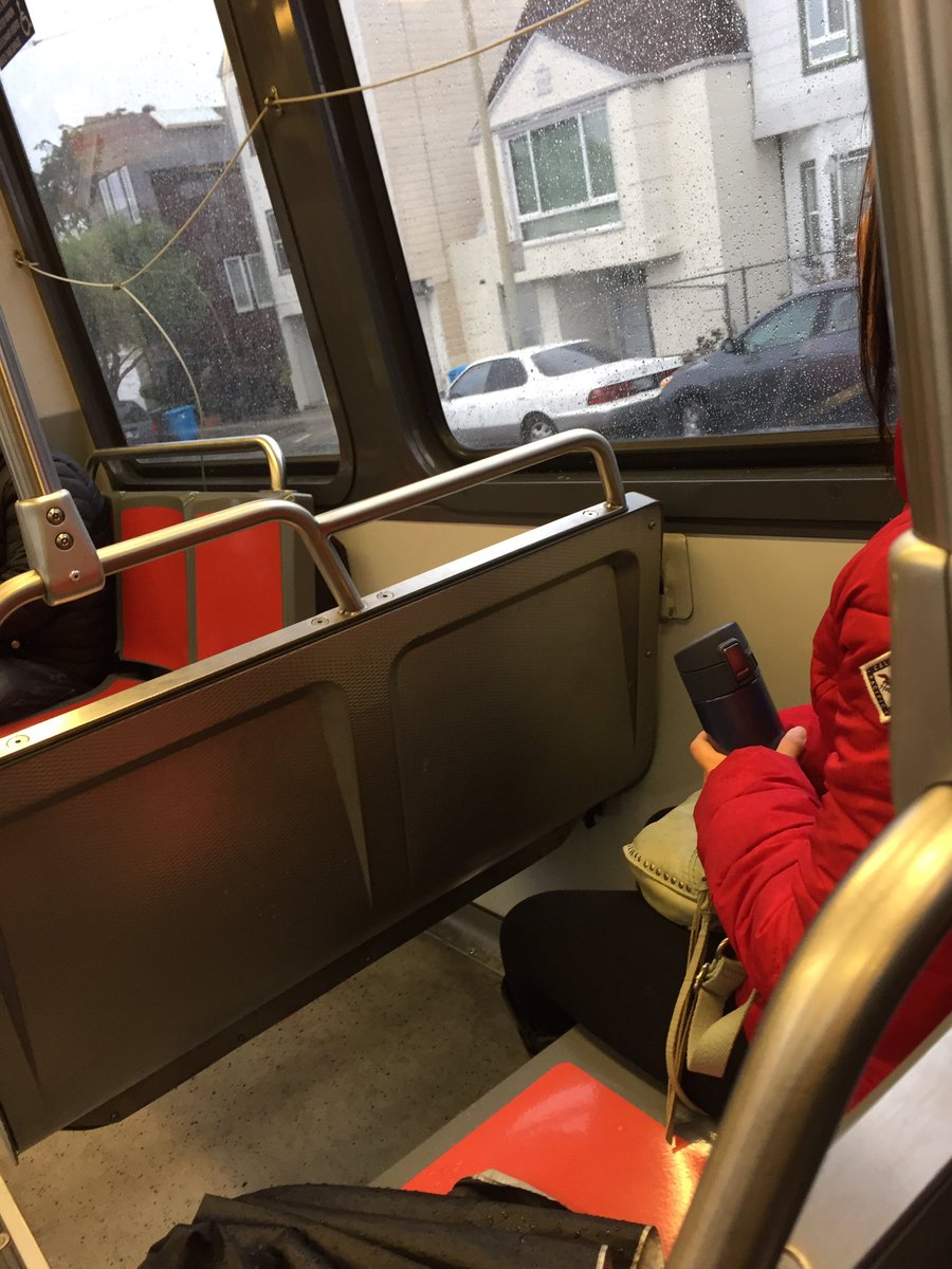 hella415's tweet photo. Super cool of you guys to put your wet umbrellas on the seats. #njudah #sfmuni #whatareyouthinking? https://t.co/tnUGdM3M5I