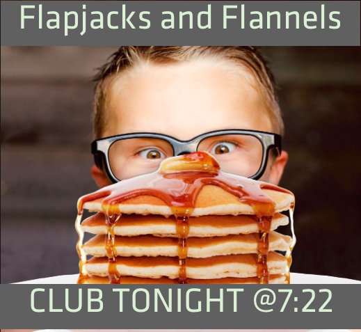EastMontYL's tweet photo. All you can eat pancakes? Check
Grand prize for most eaten? Check
Dressed up in comfy flannels? Check
We'll see you at club tonight! https://t.co/sAg9gUBZbL