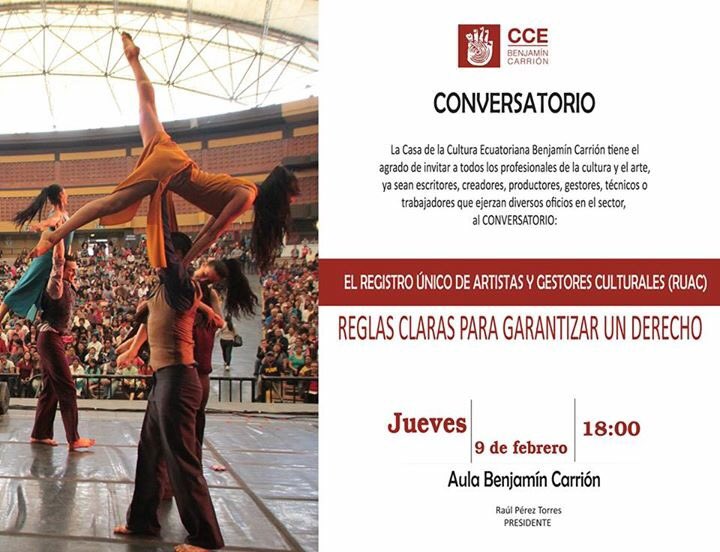 EcuadorFoce's tweet photo. Hoy aula Benjamín Carrión 18:00 es momento de garantizar nuestros derechos. #RUAC conversatorio @CasadelaCultura @Cultura_Ec @el_telegrafo https://t.co/FKCAwm5Usi