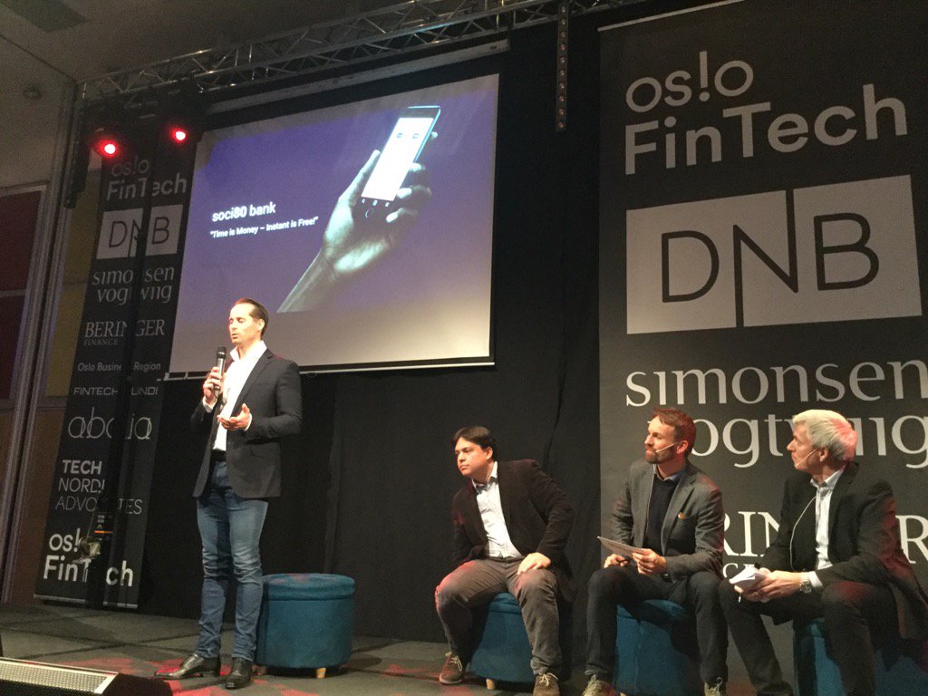 FINTECHCircle's tweet photo. @FintechInnoAS launches new Bank at #OsloFintech Fest - live #crowdfunding - great pitches! More than 900 attendees https://t.co/CTbt60McxM