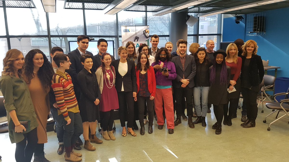 TorontoMet's tweet photo. We hope Minister @melaniejoly enjoyed today's visit to @RyersonFCAD and look forward to welcoming you on our campus again in the future. https://t.co/yd2cyYqMUX
