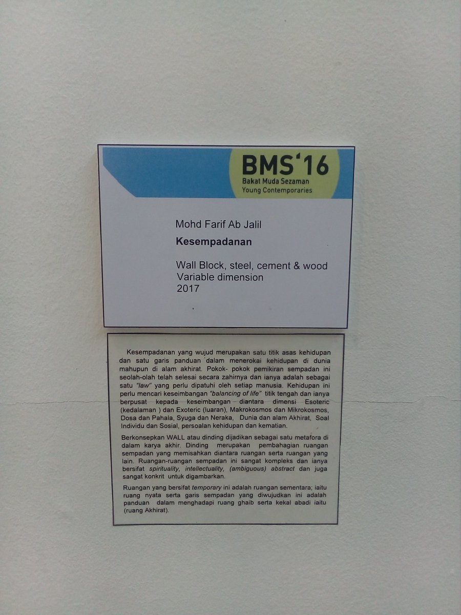 ARTOMovement's tweet photo. Mohd Farif Ab Jalil; Kesempadanan for Bakat Muda Sezaman 2016 #BMS2016 #ARToHopping https://t.co/FLbf6O68zf