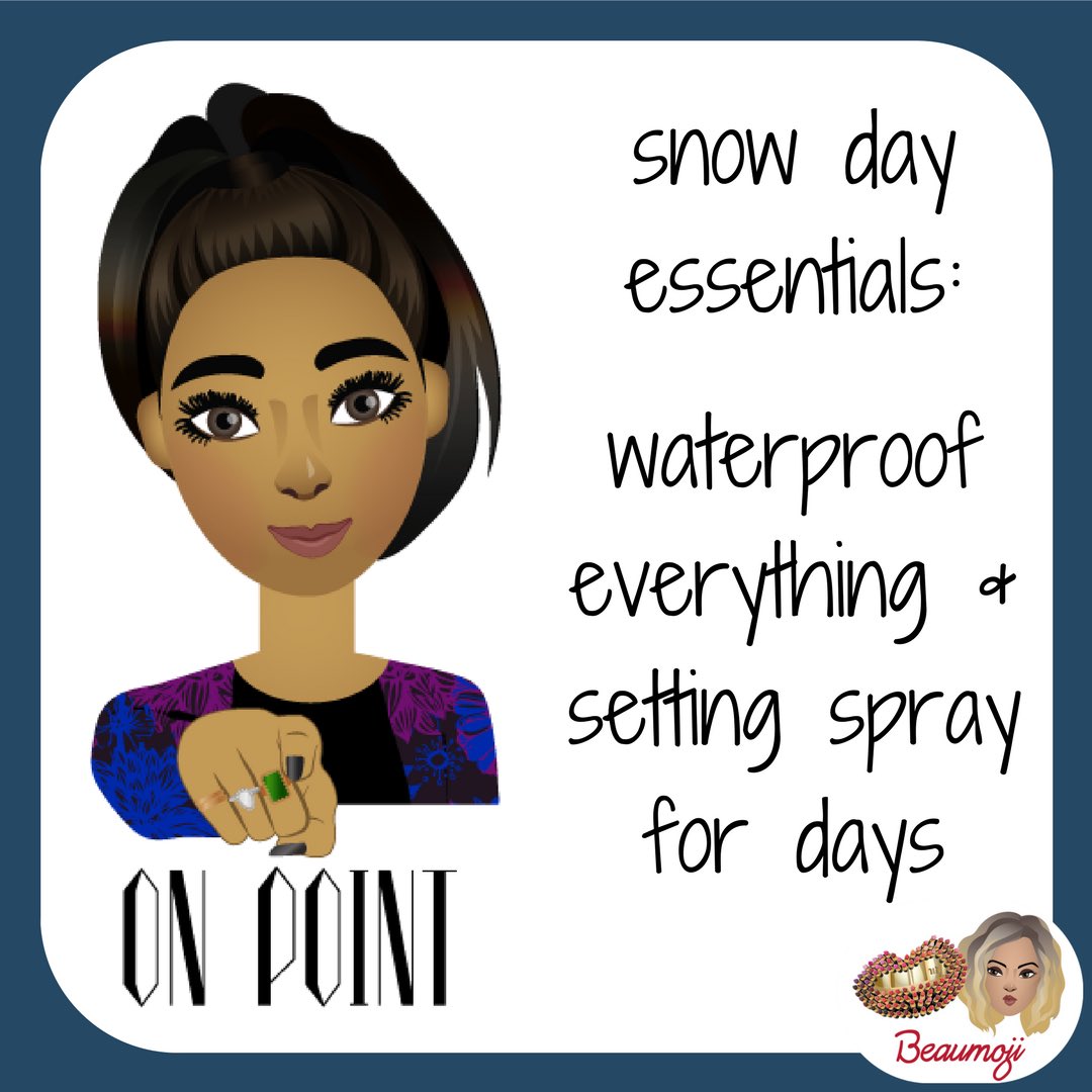 Beaumoji's tweet photo. No amount of snow can keep me from doing a full face if I so choose.
#wintermakeup #snowday #onpoint #beaumoji https://t.co/bX2erXrJiG