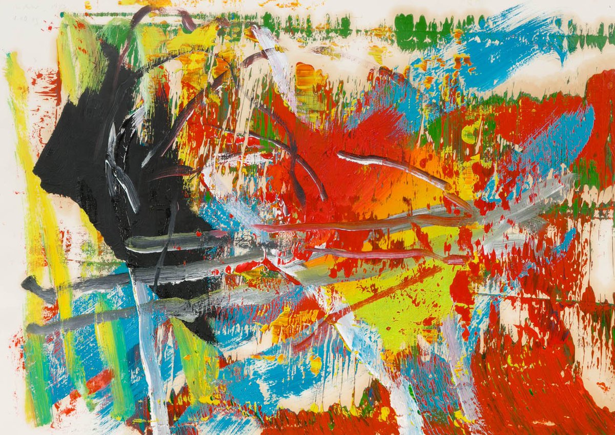 German artist Gerhard Richter celebrates his 85th birthday today. We are taking this painting titled 1.10.83 to the forthcoming Tefaf fair.