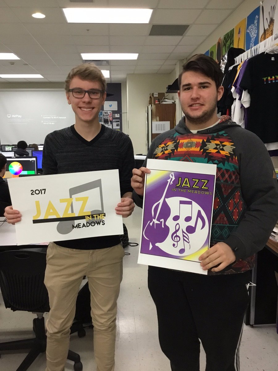 Congratulations RMHS Graphics Students Ethan C &amp; Ethan M for winning 2017 Jazz in the Meadows Shirt &amp; Logo Design <a href="/District214/">District 214</a> <a href="/RMHSMUSTANGS/">Rolling Meadows HS</a>