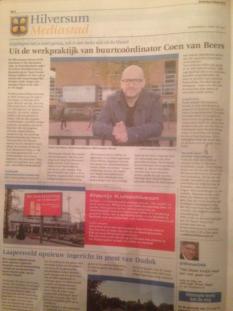Uit mijn werkpraktijk in de Hilversumse Meent, een groene, prettige en sterke wijk/buurt in #Hilversum
