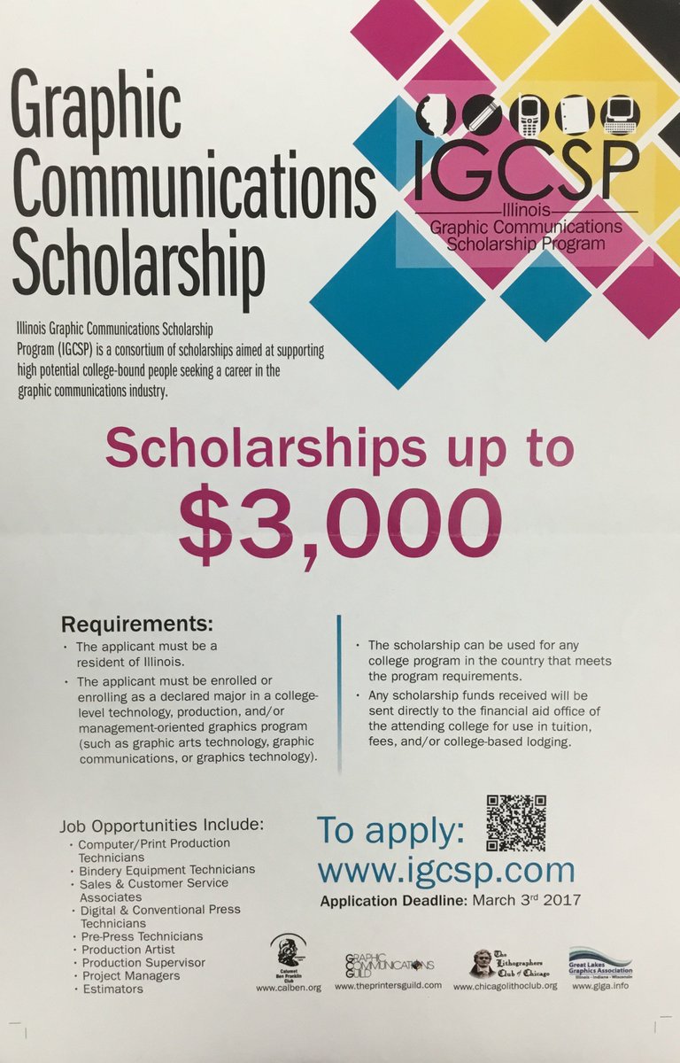 D214 Graphics Students, Excellent GD College Scholarship up to $3,000 a year, renewable, due March 3rd! We've had a winner last year! Apply!