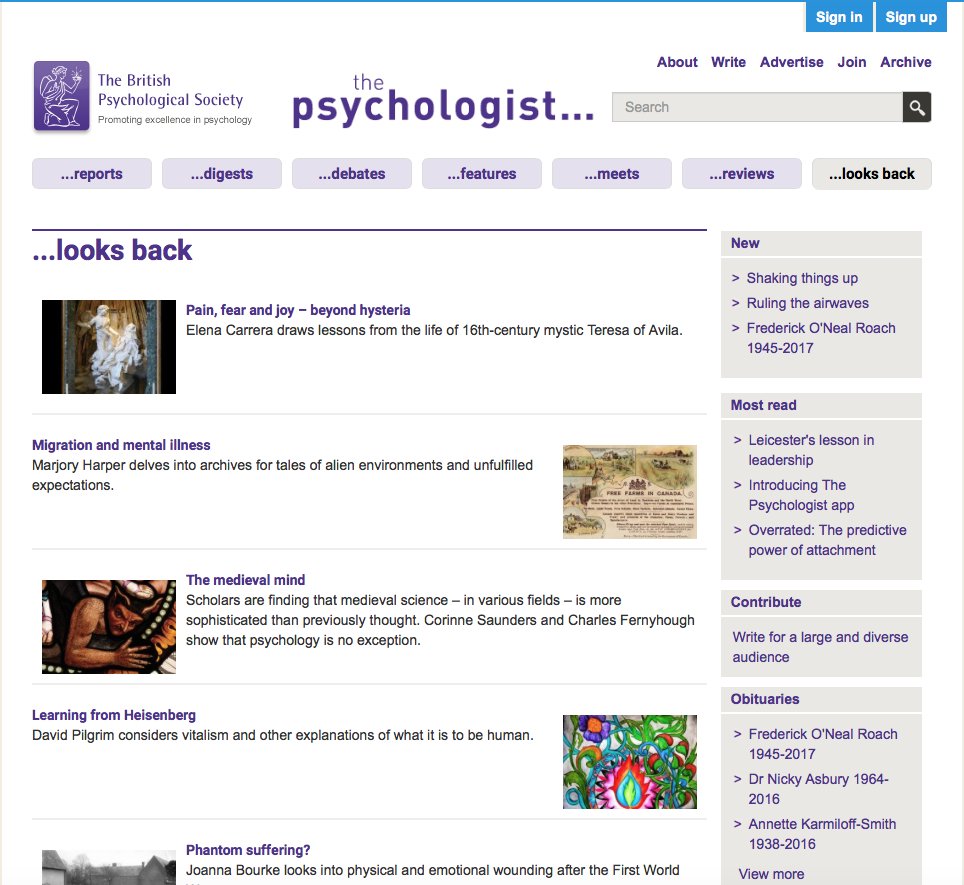 psychmag's tweet photo. Looking Back: The history of psychology, and the psychology of history. 100+ articles https://t.co/QLOXPK7k0b https://t.co/bK47eowx4r