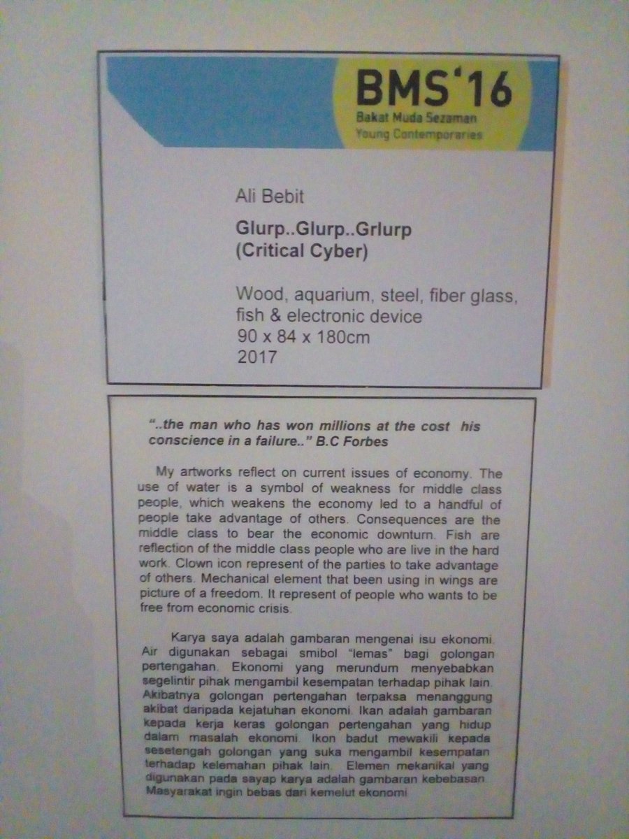 ARTOMovement's tweet photo. Ali Bebit; Glurp...Glurp...Grlurp (Critical Cyber) for Bakat Muda Sezaman 2016 #BMS2016 #ARToHopping https://t.co/o4tM73DpbV