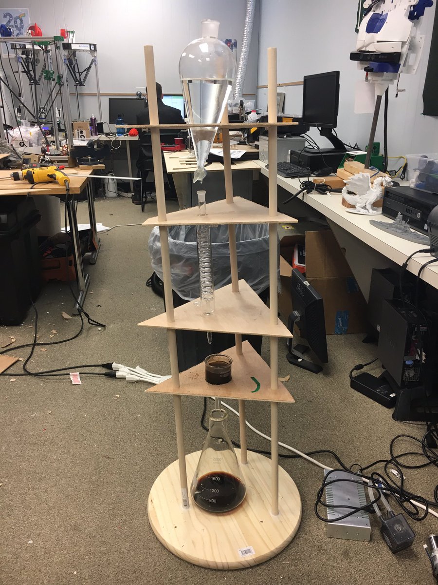 LMC_Makers's tweet photo. 'RocketFuel' slow drip coffee maker V1! #makerspace #coldbrewcoffee #DIY https://t.co/Fkea1FIQig