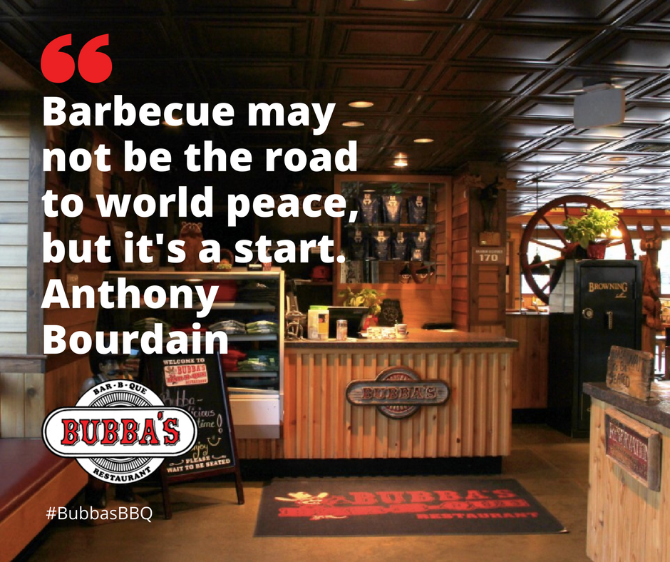 Bubbas_BBQ_WY's tweet photo. #QuoteOfTheDay #BubbasBBQ #Jackson #JacksonHole #BBQ #WorldPeace #Hungry #BestBBQInJackson #AnthonyBourdain #Quotes https://t.co/ilD4WAuHRm