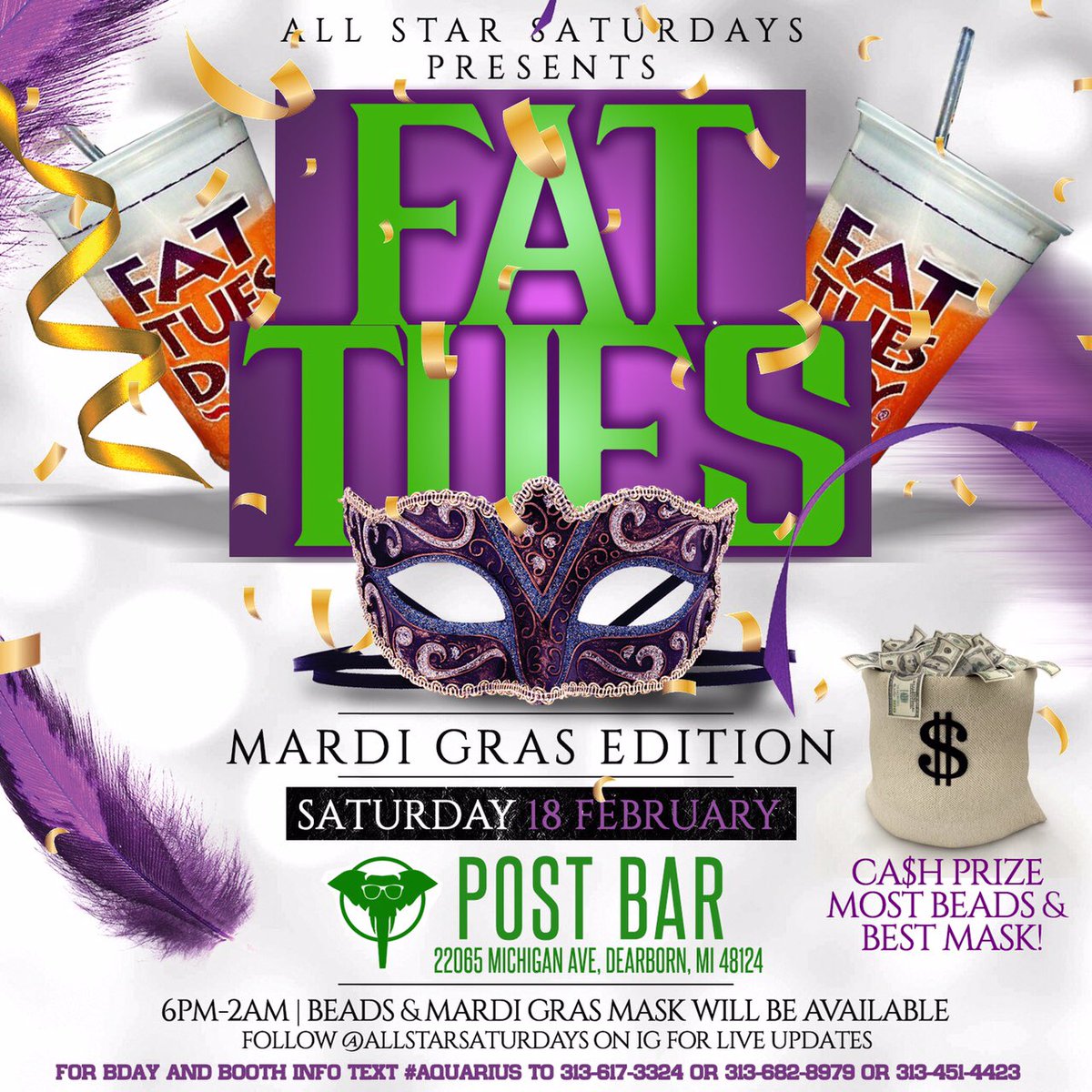 kuddib's tweet image. #AllStarSaturdays #PostBar

Saturday, February 18th
(6pm-2am)

🍹All Star Weekend/Fat Tuesday Edition

🏀Dunk &amp;amp; 3pt Contest Watch Party