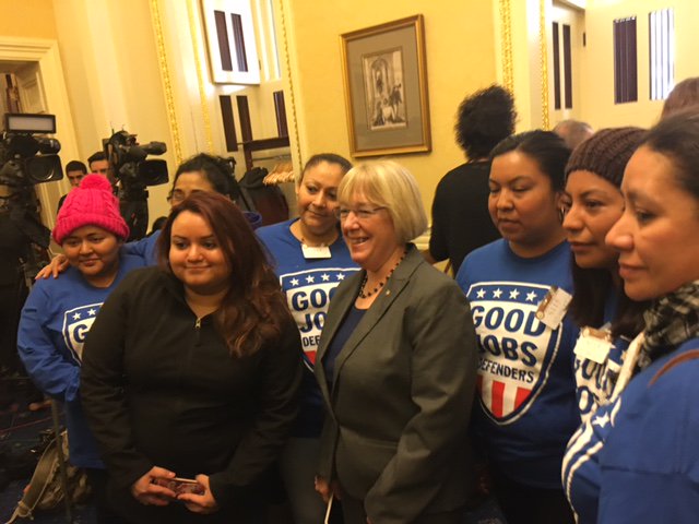 PattyMurray's tweet image. #Puzder thinks robots would be more convenient for employers than real workers, because robots never get sick or need a lunch break.