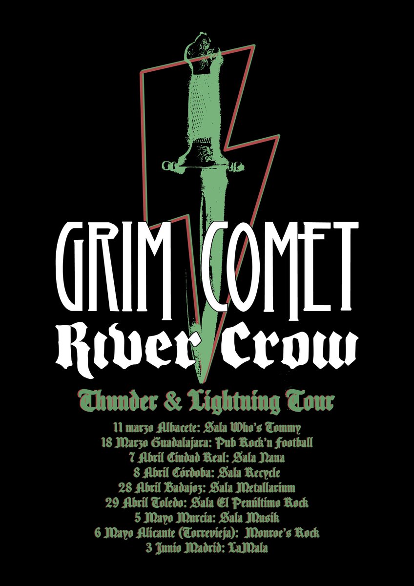 ArtGatesRecords's tweet photo. .@GrimComet también nos presentan sus fechas como cabezas de cartel por la península! #Thunder&Lightning Tour
#GrimComet #Gidleh https://t.co/OouhrAlORe